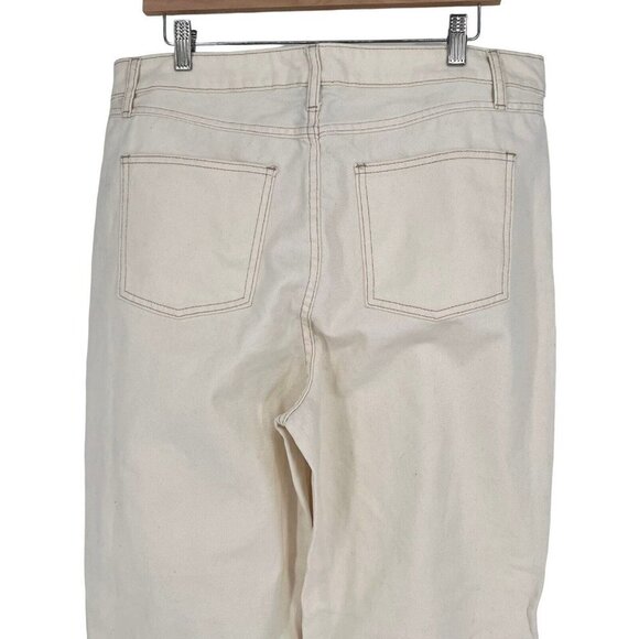 House of Harlow 1960 Button Fly High Rise Denim Jeans Size 32 Cream Ivory - Picture 5 of 13